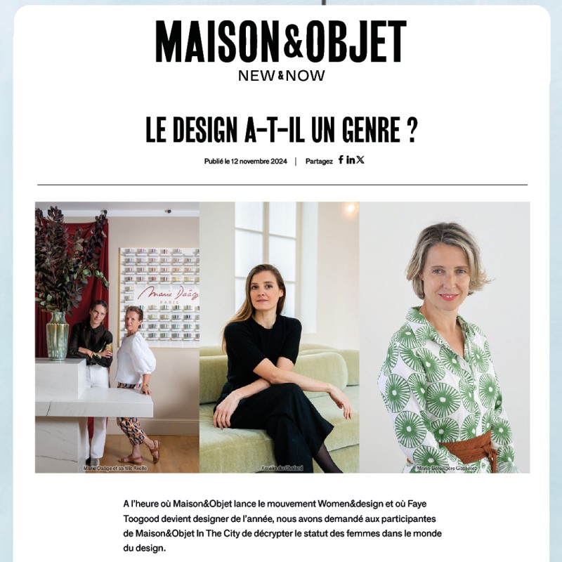 Maison&Objet - New & Now - Le design a-t'il un genre?